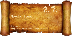 Novák Tomor névjegykártya